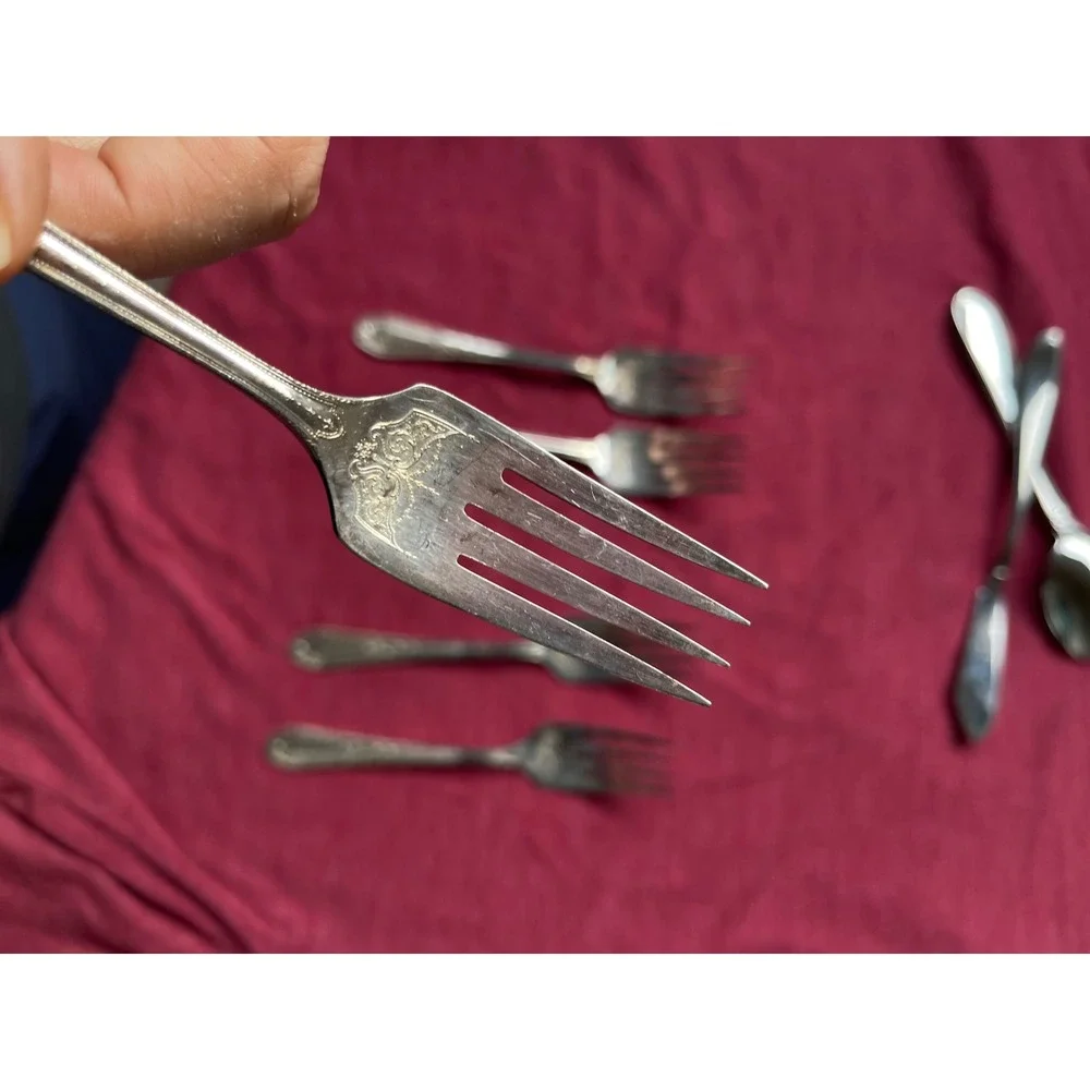 Vintage Community Plate Patrician Silver Plated Forks Set of 5 Butterfly Motif